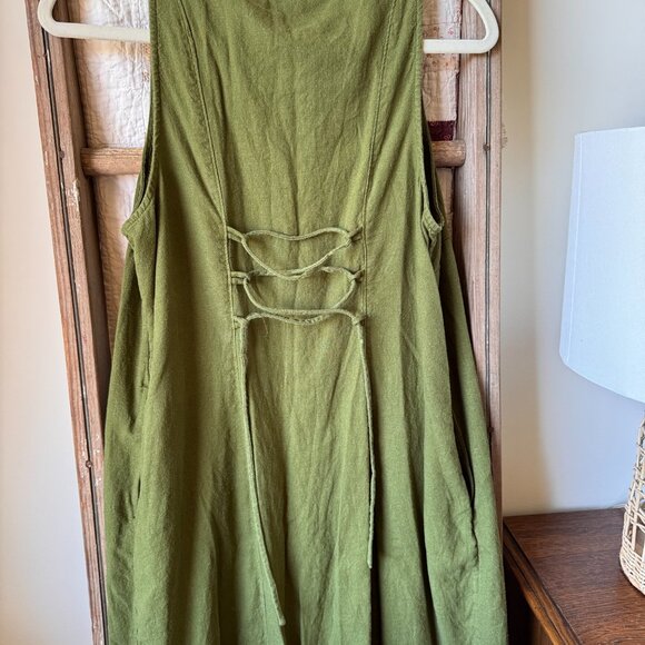 Sleeveless Button-Front Linen-Blend Maxi Shift Dress - Picture 7 of 10